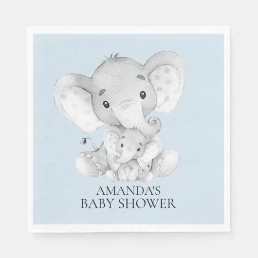 Elephant Boys Baby shower Papieren servetten (Voorkant)