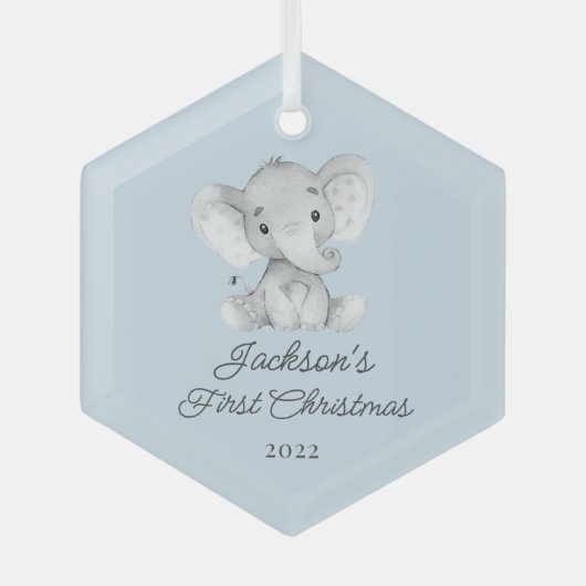 Elephant Boys, eerste kerst Glas Ornament (Voorkant)