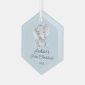 Elephant Boys, eerste kerst Glas Ornament (Voorkant links)