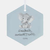 Elephant Boys, eerste kerst Glas Ornament (Achterkant)