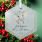 Elephant Boys, eerste kerst Glas Ornament