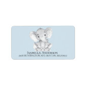 Elephant Boys Twins Baby shower Address Label (Voorkant)