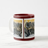 Elephant Brass Band Tweekleurige Koffiemok (Voorkant links)