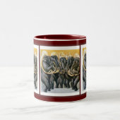 Elephant Brass Band Tweekleurige Koffiemok (Center)