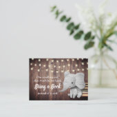 Elephant Breng een Boek Rustige Baby shower Tussen Informatiekaartje (Staand voorkant)