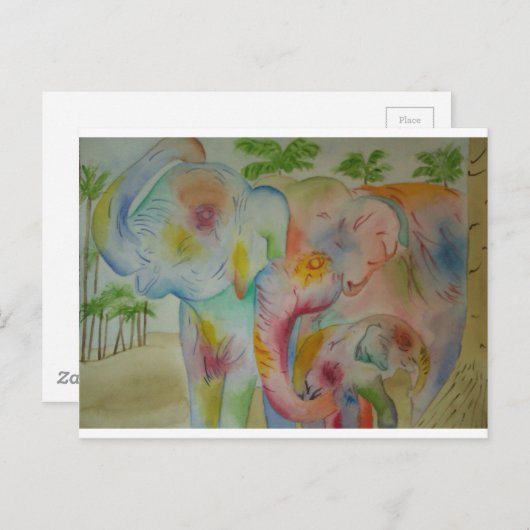 Elephant Briefkaart (Voorkant / Achterkant)