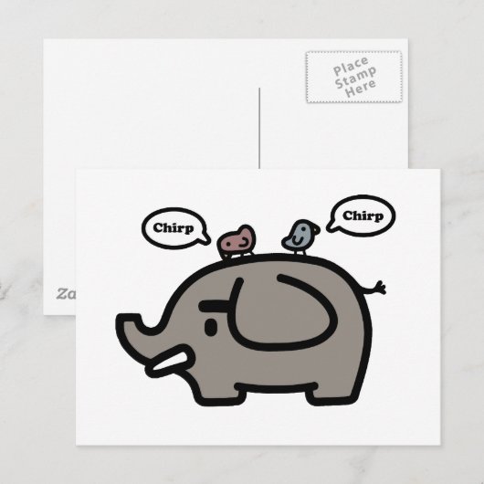 Elephant Briefkaart (Voorkant / Achterkant)