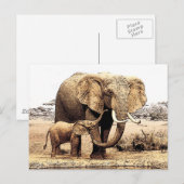 Elephant Briefkaart (Voorkant / Achterkant)