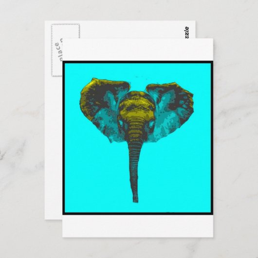 Elephant Briefkaart (Voorkant / Achterkant)