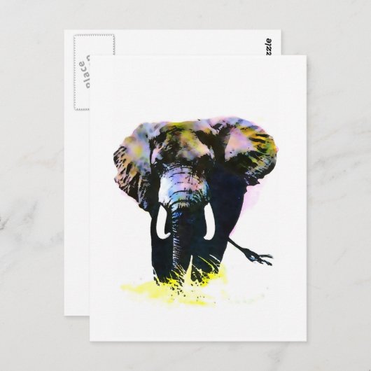 Elephant Briefkaart (Voorkant / Achterkant)