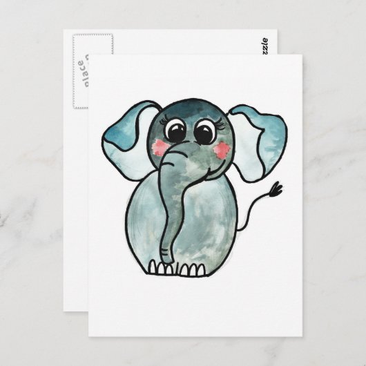 Elephant Briefkaart (Voorkant / Achterkant)