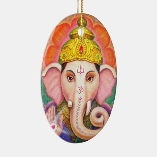 Elephant Buddha Art Ganesha kerstversiering Keramisch Ornament (Rechts)