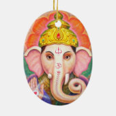Elephant Buddha Art Ganesha kerstversiering Keramisch Ornament (Achterkant)