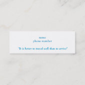 Elephant Buddha Quote Mini Visitekaartje (Achterkant)