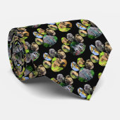 Elephant, Buffalo, Zebra Footprint Collage Stropda Stropdas (Opgerold)