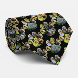 Elephant, Buffalo, Zebra Footprint Collage Stropda Stropdas