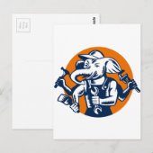 Elephant Builder Plumber Mechanic Painter Cirkel R Briefkaart (Voorkant / Achterkant)