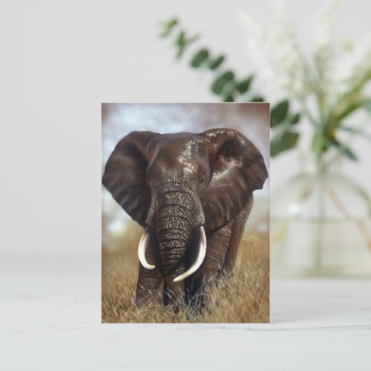 Elephant Bull Prints Briefkaarten (Staand voorkant)