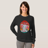 Elephant Bunny Happy Easter Eggs Retro Men Women K T-shirt (Voorkant volledig)