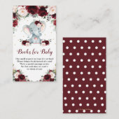 Elephant Burgundy Blush Floral Books voor Baby Informatiekaartje (Voorkant / Achterkant)