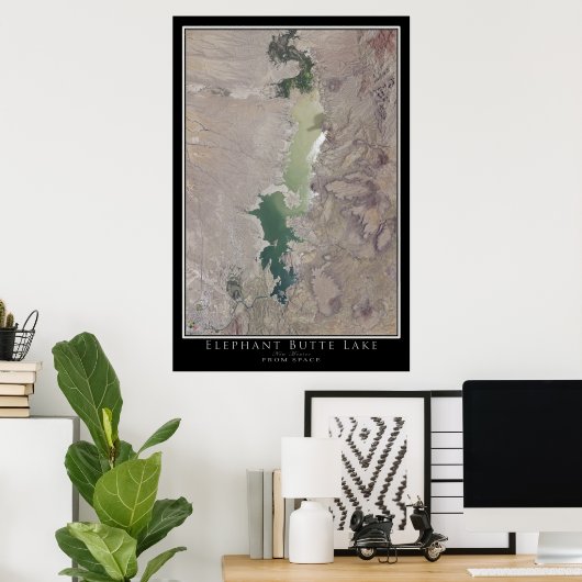 Elephant Butte Lake New Mexico Satellite Map Poster (Thuiskantoor)