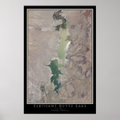 Elephant Butte Lake New Mexico Satellite Map Poster (Voorkant)
