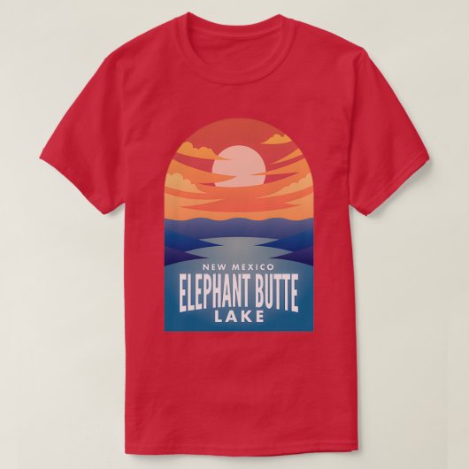 Elephant Butte Lake NM Retro Sunset T-shirt (Design voorkant)
