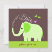 Elephant & Butterflies Baby shower Kaart (Achterkant)