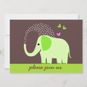 Elephant & Butterflies Baby shower Kaart (Achterkant)