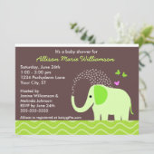 Elephant & Butterflies Baby shower Kaart (Staand voorkant)
