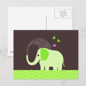 Elephant & Butterflies Briefkaart (Voorkant / Achterkant)