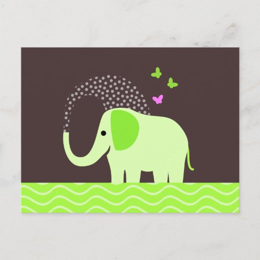 Elephant & Butterflies Briefkaart (Voorkant)
