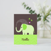 Elephant & Butterflies Briefkaart (Staand voorkant)