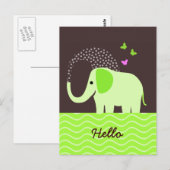 Elephant & Butterflies Briefkaart (Voorkant / Achterkant)