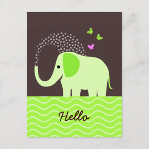 Elephant & Butterflies Briefkaart