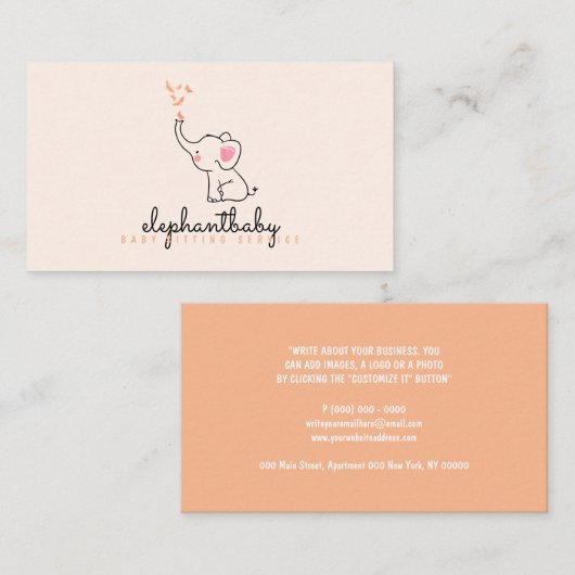 Elephant Butterflies Nose Visitekaartje (Voorkant / Achterkant)