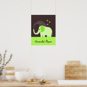 Elephant & Butterflies Poster (Keuken)