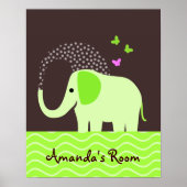 Elephant & Butterflies Poster (Voorkant)