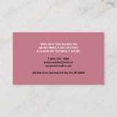 Elephant Butterflies Roze Visitekaartje (Achterkant)