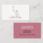 Elephant Butterflies Roze Visitekaartje (Voorkant / Achterkant)