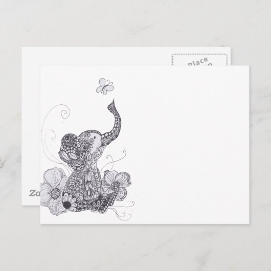 Elephant Butterfly Briefkaart (Voorkant / Achterkant)