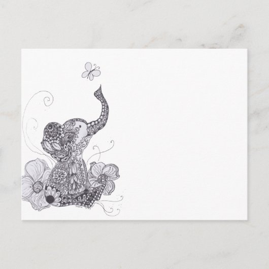 Elephant Butterfly Briefkaart (Voorkant)