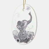 Elephant Butterfly Keramisch Ornament (Links)