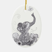 Elephant Butterfly Keramisch Ornament (Voorkant)
