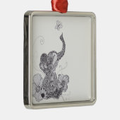 Elephant Butterfly Metalen Ornament (Rechts)