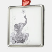 Elephant Butterfly Metalen Ornament (Links)