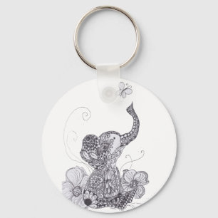 Elephant Butterfly Sleutelhanger