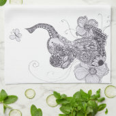 Elephant Butterfly Theedoek (Gevouwen)