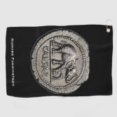 Elephant Caesar Roman Emperor Coin Round Golfhanddoek (Horizontaal)