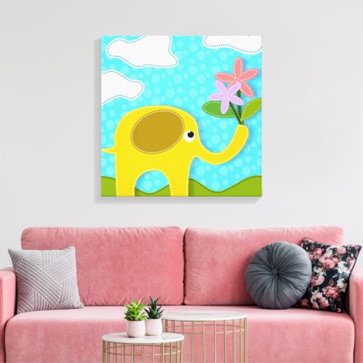 Elephant Canvas Afdruk (Insitu (Woonkamer))